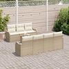 vidaXL Tuinbankenset met opslag 8 pcs Beige en Cr&egrave;me poly rattan