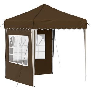 vidaXL Pop-up partytent 195 x 195 x 245 cm Taupe Oxford Stof