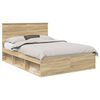 vidaXL Bedframe met lade Sonoma Eiken 150 x 200 cm Massief grenenhout