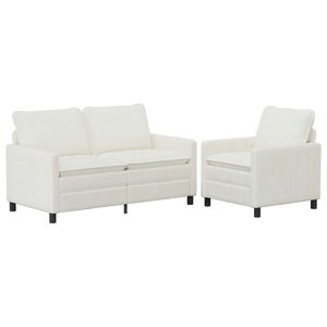 vidaXL Bankstel 2 st Cr&egrave;mekleurig Polyester