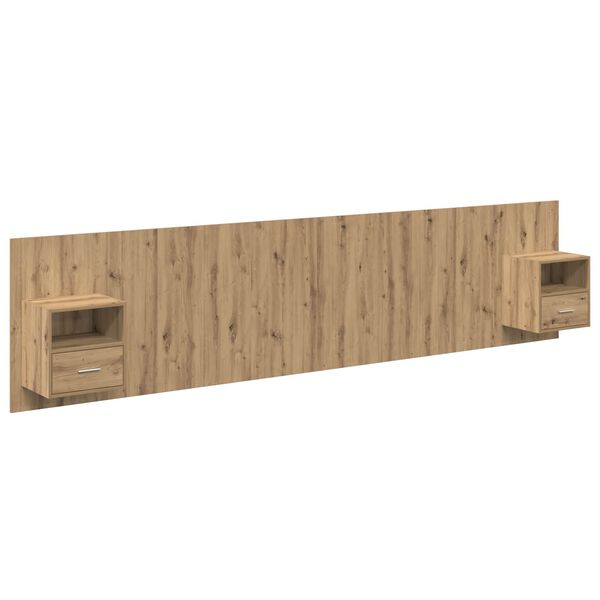 vidaXL Hoofdbord Met Kast met lade 3 pcs Artisan Eiken Bewerkt hout