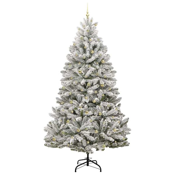 vidaXL Kunstkerstboom met 300 LED Groen en Wit 300 cm PVC en Metaal