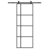 vidaXL Schuifdeur met beslag 76x205 cm ESG-glas en aluminium