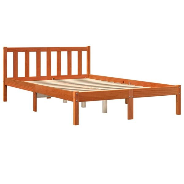 vidaXL Bedframe zonder matras massief grenenhout wasbruin 120x190 cm