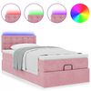 vidaXL Ottoman bed met matras en LED's 100x200 cm fluweel roze