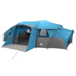 vidaXL Gezinstent met regenzeil waterdicht tunnel Blauw 18-Persoon