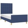 vidaXL Bedframe zonder matras 90x200 cm stof blauw