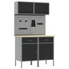vidaXL Werkkast set met lade met plank met opslag met slot 8 pcs Grijs