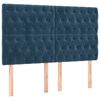 vidaXL Boxspring met matras fluweel donkerblauw 140x190 cm