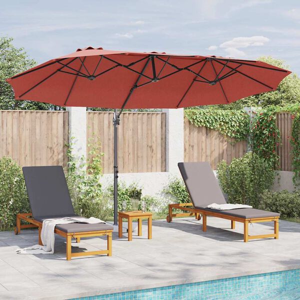 vidaXL Tuin Cantilever Parasol Terracotta 372 x 198 x 243 cm