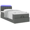 vidaXL Bed poef met matras en LED's stof 80x200 cm donkergrijs