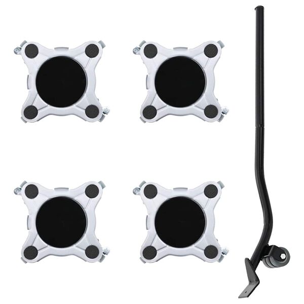 vidaXL Meubelrollers 4 st met lifter 15,5x15,5x5,5 cm staal 1000 kg