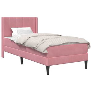 vidaXL Bedframe met matras Roze 80 x 200 cm Fluweel