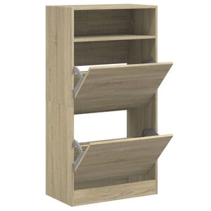vidaXL Schoenenkast 60x34x116 cm bewerkt hout sonoma eikenkleurig