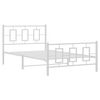 vidaXL Bedframe met hoofd- en voeteneinde metaal wit 107x203 cm