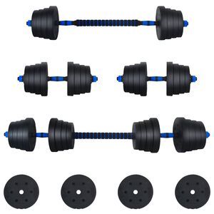 vidaXL 2-in-1 Halter Set 40kg Zwart en Blauw Cement en ijzeren zand