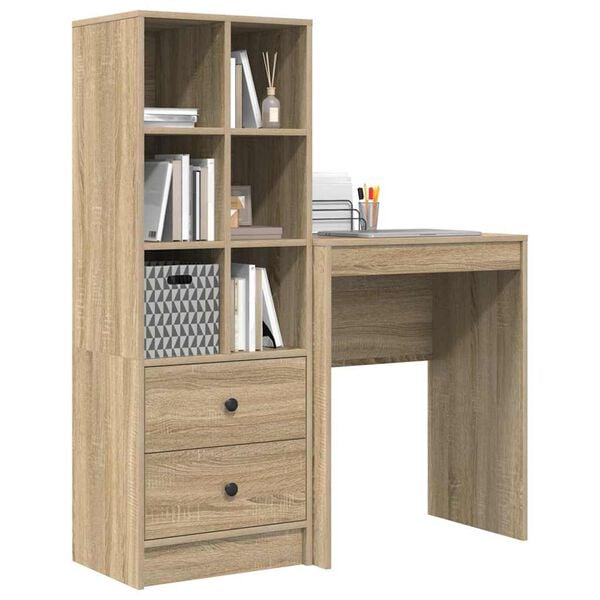 vidaXL Bureau met lade 2 pcs Sonoma Eiken