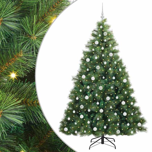 vidaXL Kunstkerstboom met 300 LED met standaard Groen 210 cm PE en PVC