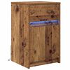vidaXL LED Bedside Kast met lade Oud hout 38 x 34 x 61 cm Bewerkt hout