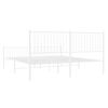 vidaXL Bedframe met hoofd- en voeteneinde metaal wit 183x213 cm