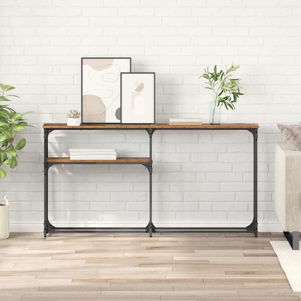 vidaXL Consoletafel Oud hout 145x22.5x75cm Bewerkt hout