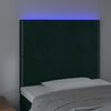 vidaXL Hoofdbord LED 100x5x118/128 cm fluweel donkergroen