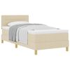vidaXL Boxspringbed met kussen met hoofdeinde Cr&egrave;me 90 x 190 cm Stof