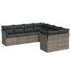 vidaXL 8-delige Loungeset met kussens poly rattan grijs