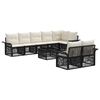 vidaXL Tuinbankenset 9 st Zwart poly rattan