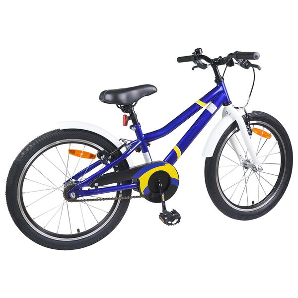 vidaXL Kinderfiets 24 Inch voor 8-12 jaar oud Blauw Wit