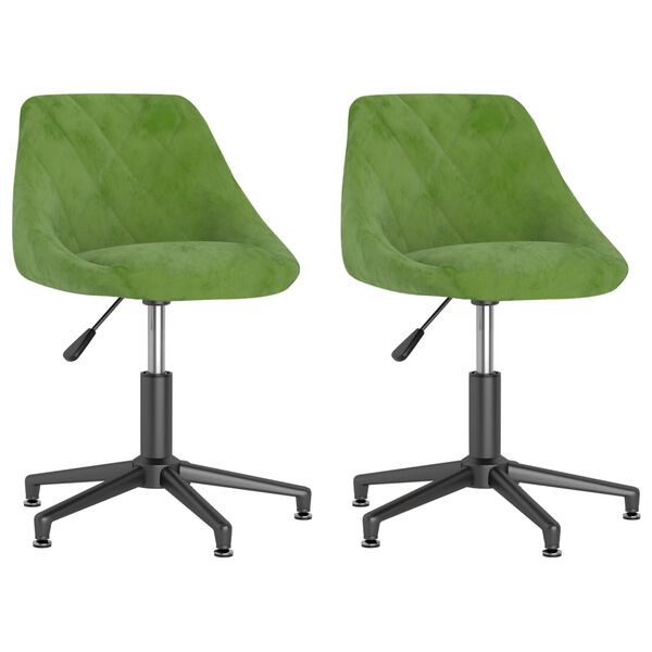 vidaXL Eetkamerstoelen draaibaar 2 st fluweel lichtgroen