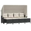vidaXL 5-delige Loungeset met kussens poly rattan zwart