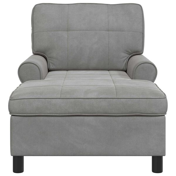 vidaXL Chaise Lounge met kussen Lichtgrijs 91 x 157 x 91 cm Fluweel
