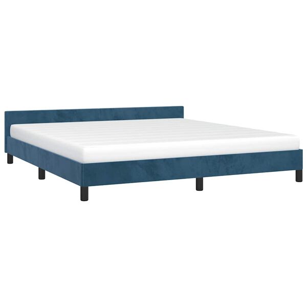 vidaXL Bedframe zonder matras 160x200 cm fluweel donkerblauw
