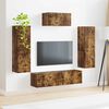 vidaXL Tv-meubelset Wandgemonteerd 4 pcs Gerookt eiken Bewerkt hout