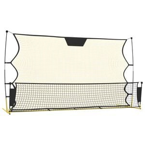 vidaXL Voetbal reboundnet 183x85x120 cm polyester zwart en geel