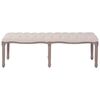 vidaXL Bankje 59,1"x15,7"x18,9" massief hout stof crèmewit