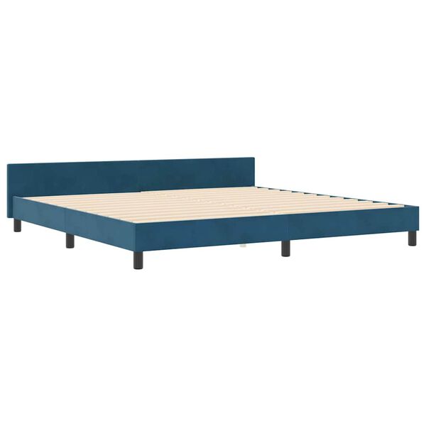 vidaXL Boxspringbed met hoofdeinde Donkerblauw 200 x 200 cm Fluweel