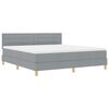 vidaXL LED Box Spring Bed met kussen Lichtgrijs 180 x 200 cm Stof
