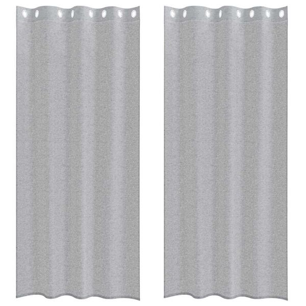 vidaXL Voile Gordijn 2 pcs Donkergrijs 245 x 140 cm Polyester