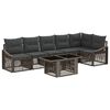 vidaXL Tuinbankenset 7 st Grijs en Donkergrijs poly rattan