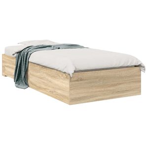 vidaXL Bedframe met lade met opslag Bruin 90 x 190 cm Bewerkt hout