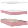 vidaXL Ottoman bed met matrassen en LED's 120x190cm fluweel roze