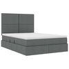vidaXL Opbergbed met LED met matras Donkergrijs 140 x 190 cm Polyester