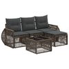 vidaXL Tuinbankenset 5 st Grijs en Donkergrijs poly rattan