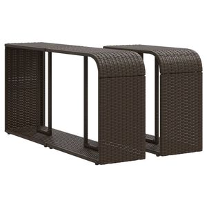 vidaXL Opbergschappen 2 st poly rattan bruin
