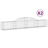 vidaXL Schanskorven 2 st gewelfd 300x30x40/60 cm gegalvaniseerd ijzer