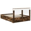 vidaXL Bedframe met hoofdeinde Gerookt eiken 140 x 190 cm Bewerkt hout