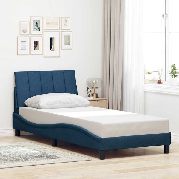 vidaXL Bedframe zonder matras "Hanko" 90x190 cm stof blauw