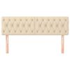 vidaXL Hoofdborden 2 st 80x7x78/88 cm stof cr&egrave;mekleurig